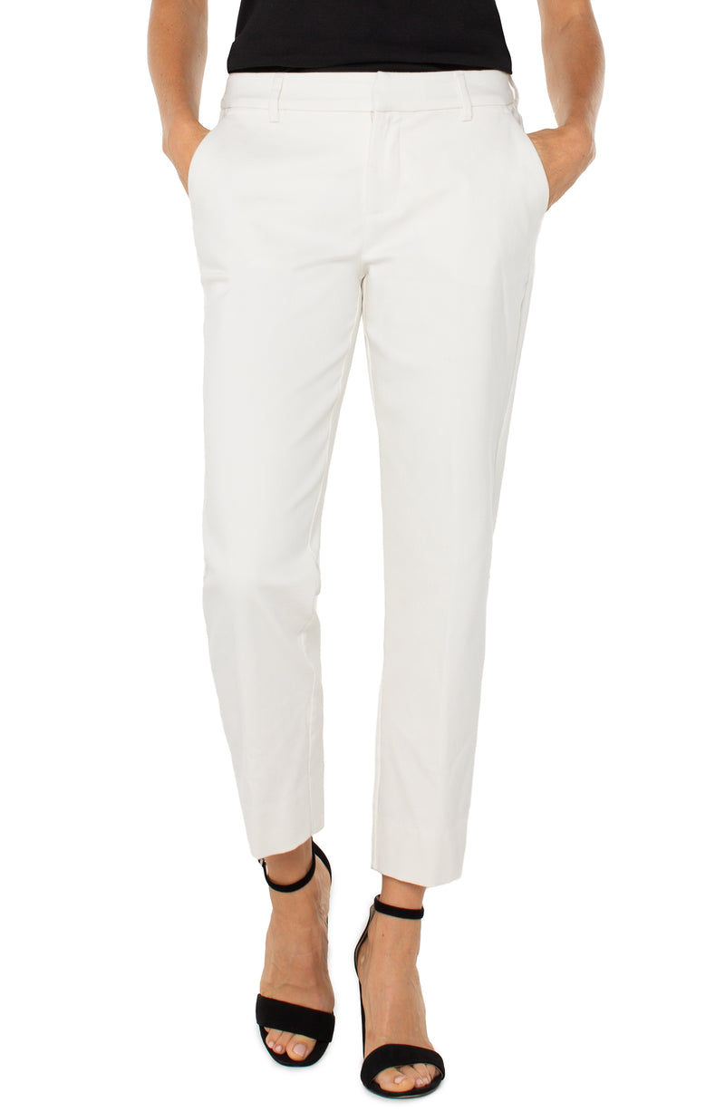 Liverpool Kelsey Trouser With Side Slit - Whipped Cream