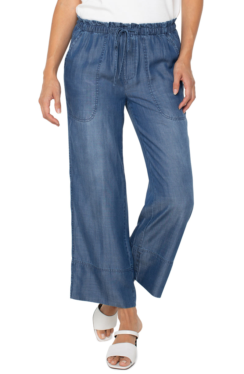 FINAL SALE Liverpool Pull on Tie Waist Wide Leg Ankle - Crenshaw