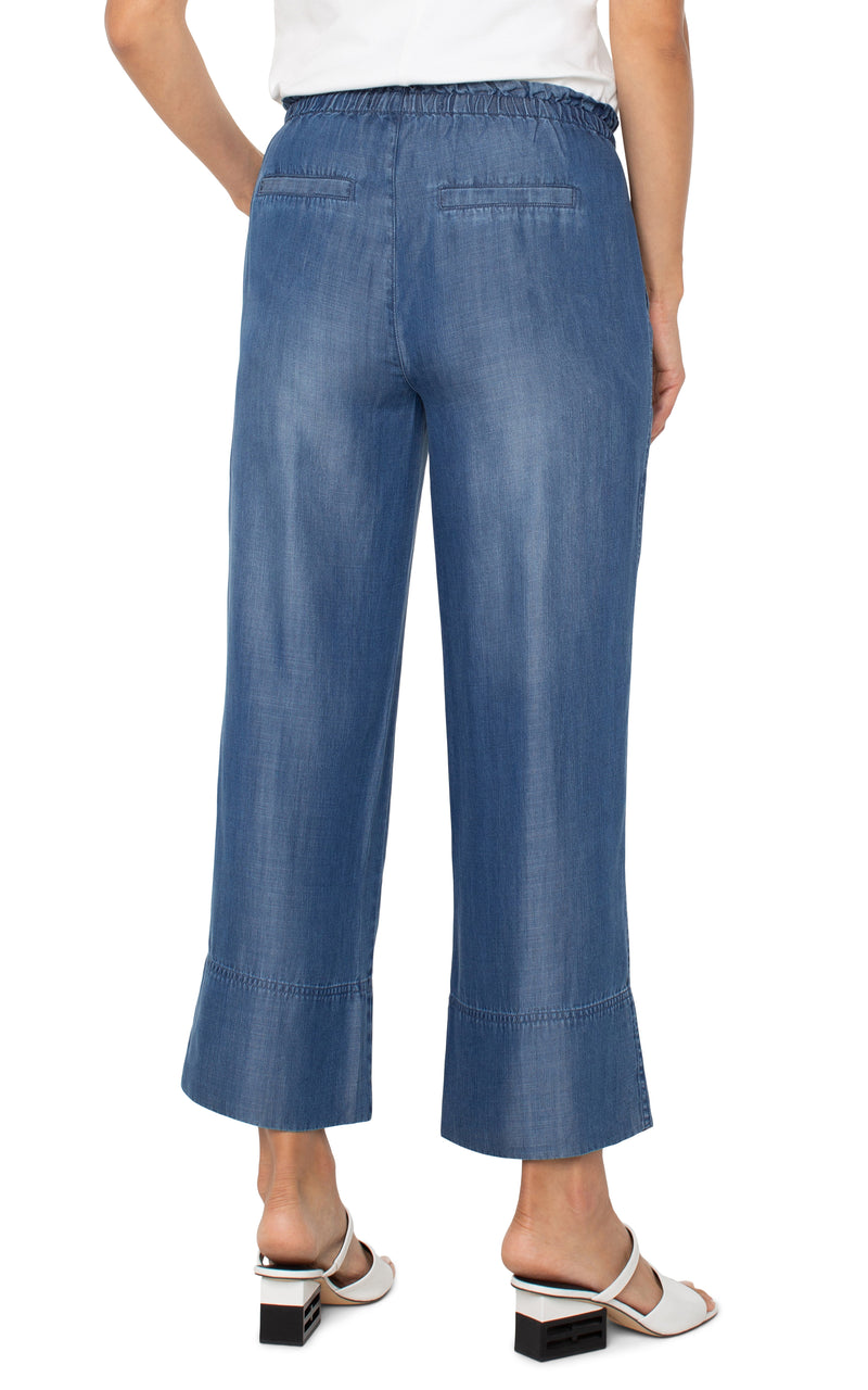 FINAL SALE Liverpool Pull on Tie Waist Wide Leg Ankle - Crenshaw