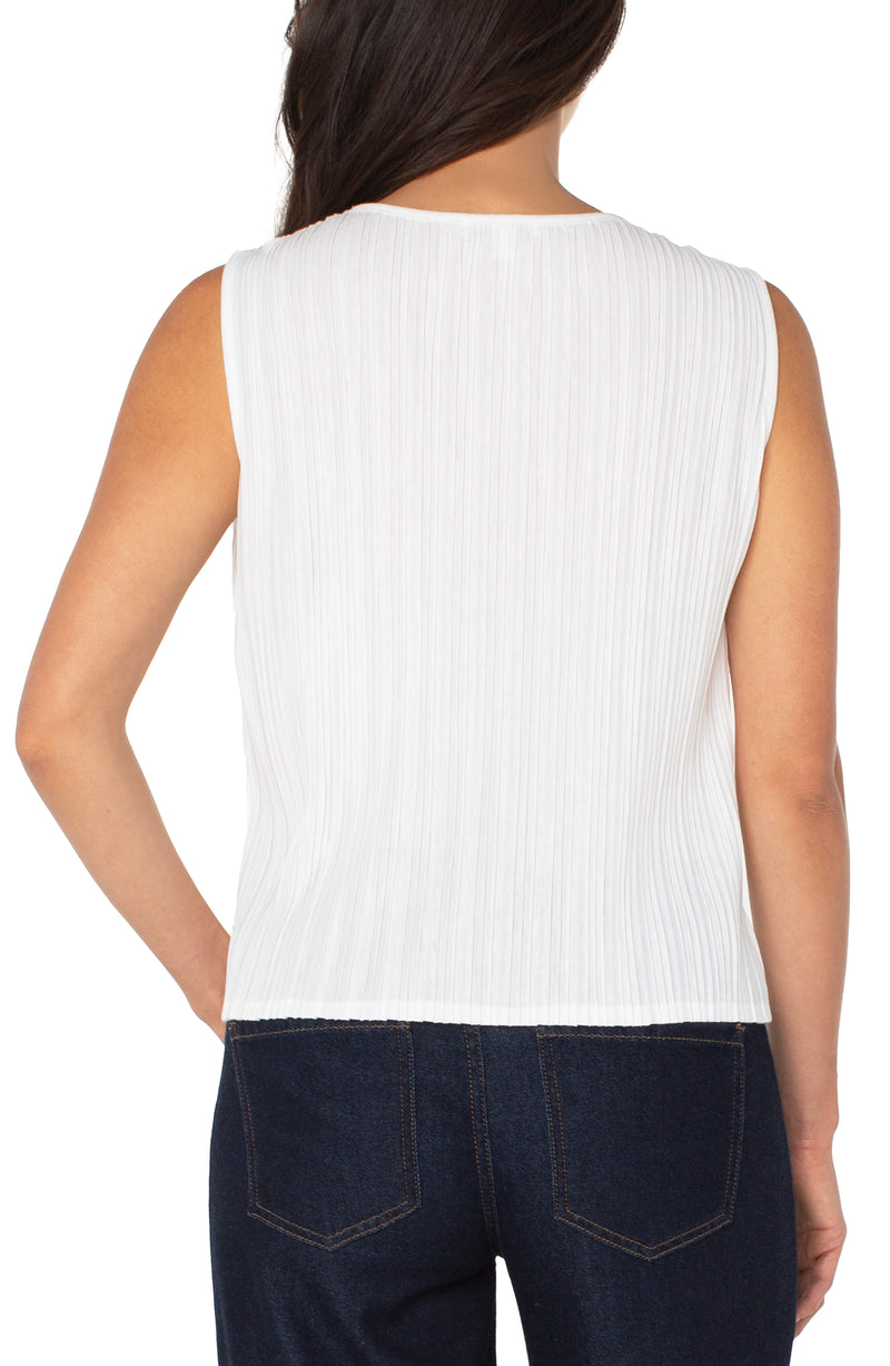 Liverpool Sleeveless Crew Neck Top - Vintage White