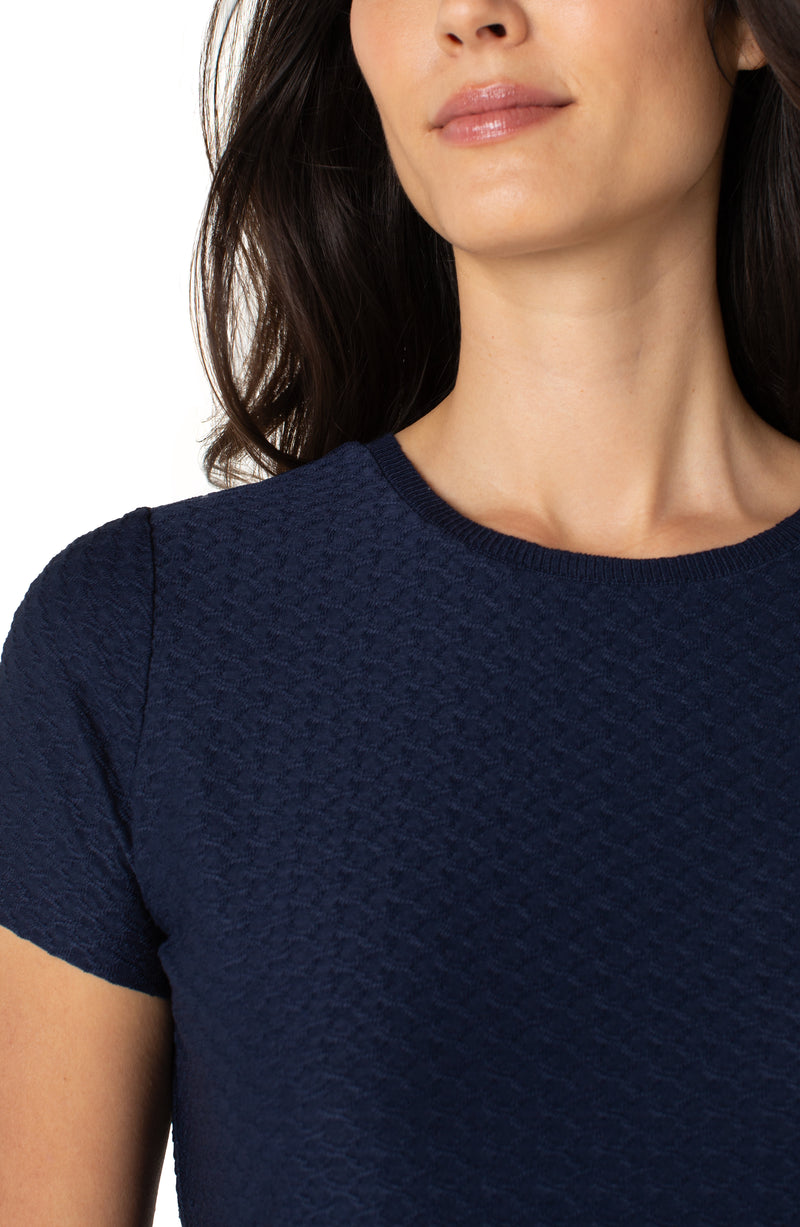 Liverpool Short Sleeve Crew Neck Tee w/ Rib Tri - Dark Navy
