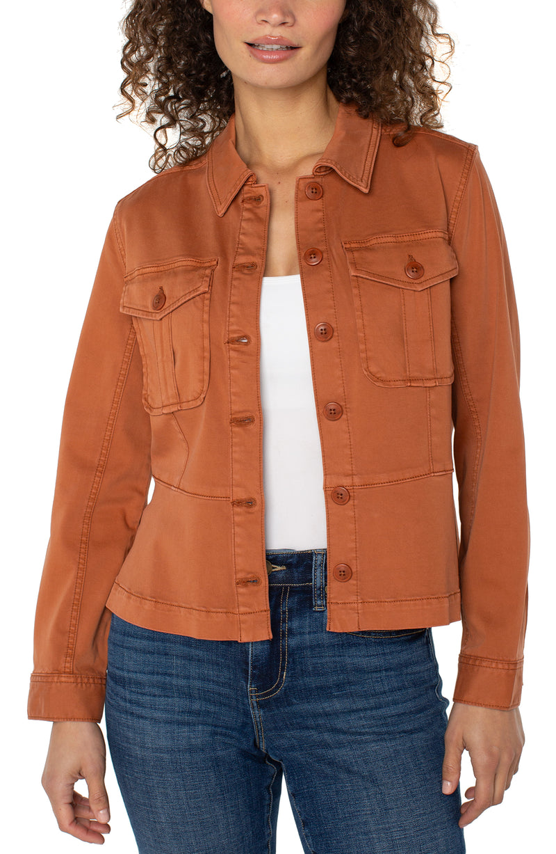 Liverpool Peplum Hem Trucker Jacket - Ginger Spice