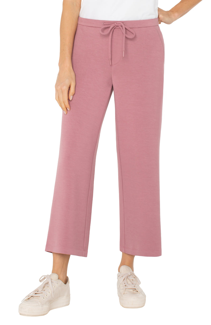 Liverpool Pull-on Wide Leg Crop - Dried Lavender