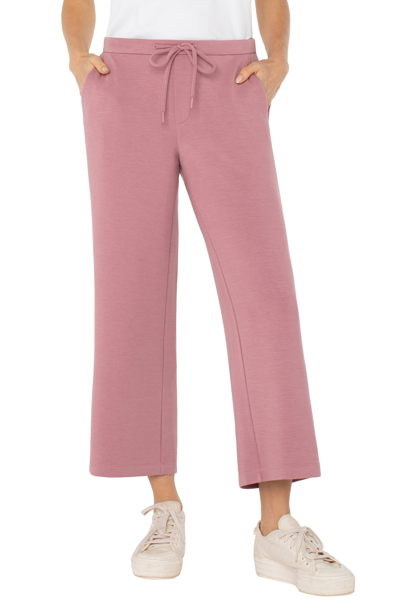 Liverpool Pull-on Wide Leg Crop - Dried Lavender