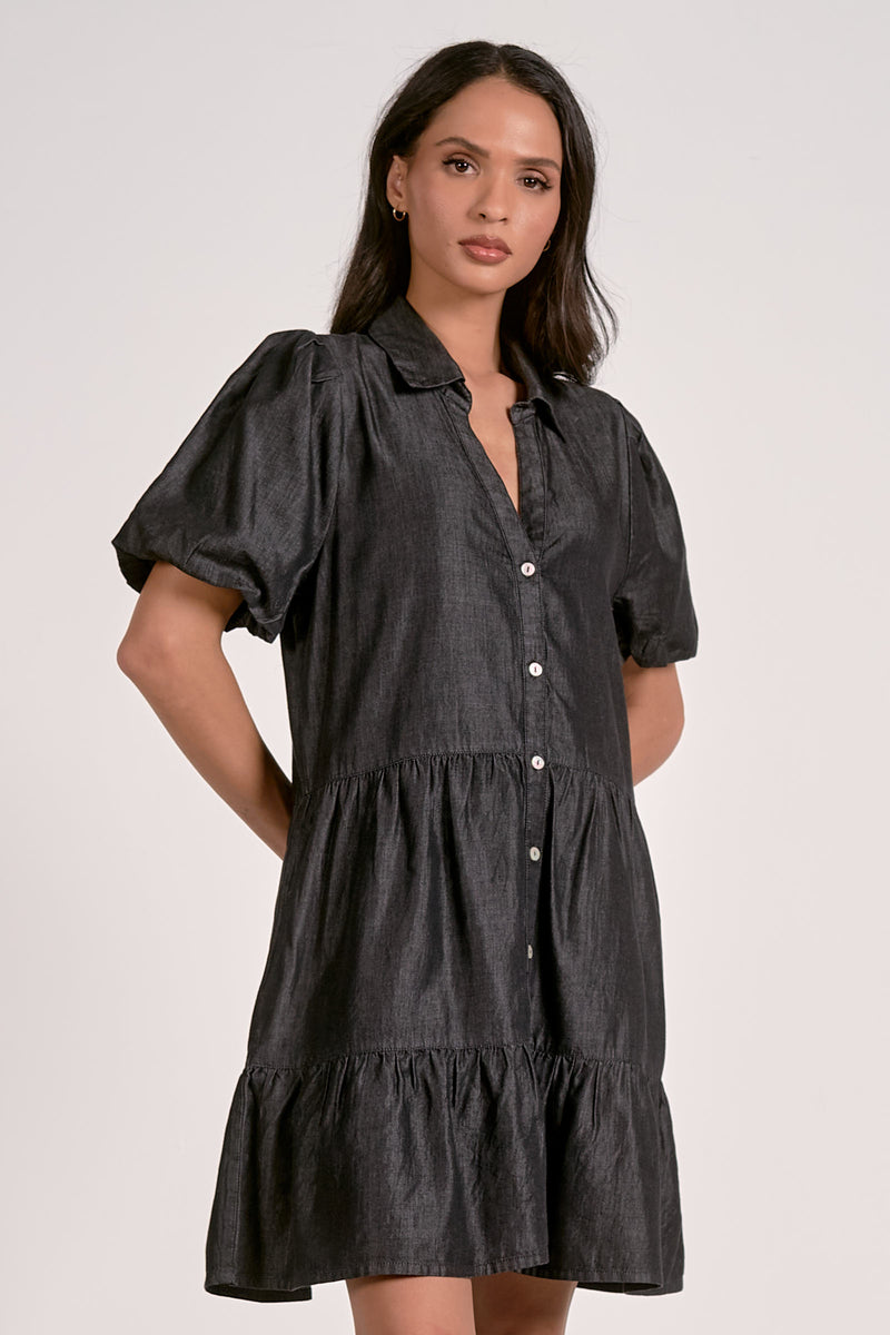 Dress Shirt with Short Sleeves - Dark Grey