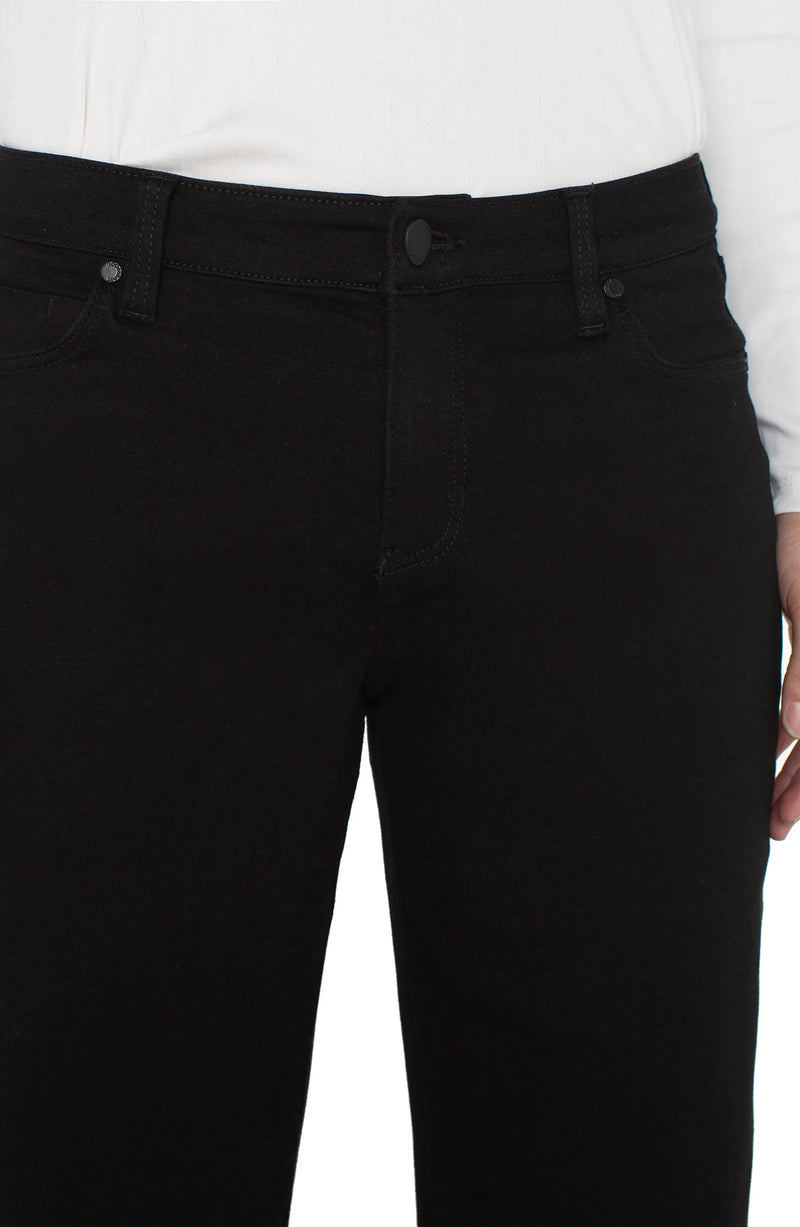 Liverpool Stride Crop Wide 28in - Black Rinse