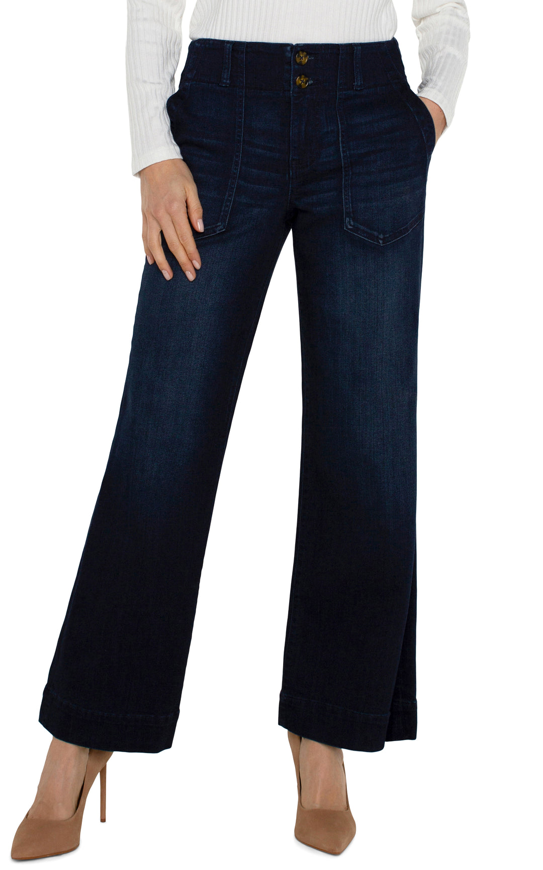Liverpool Patch Pocket Wide Leg 31" - Summit Lake