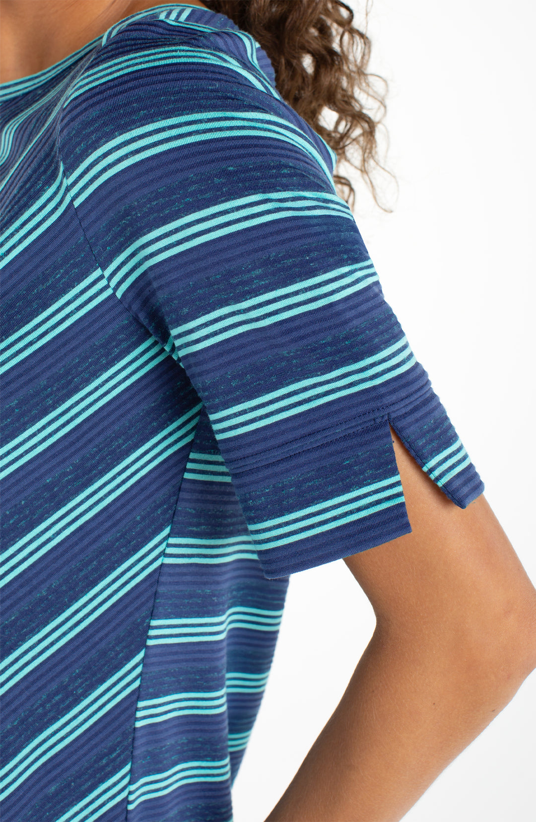 Liverpool Boat Neck Knit Top - Navy Teal