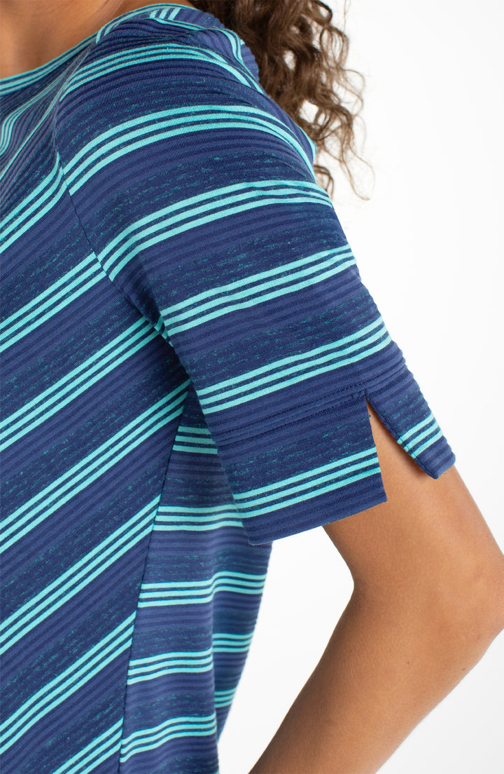 Liverpool Boat Neck Knit Top - Navy Teal