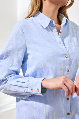 Tribal Long Sleeve Button Front Shirt Chambray