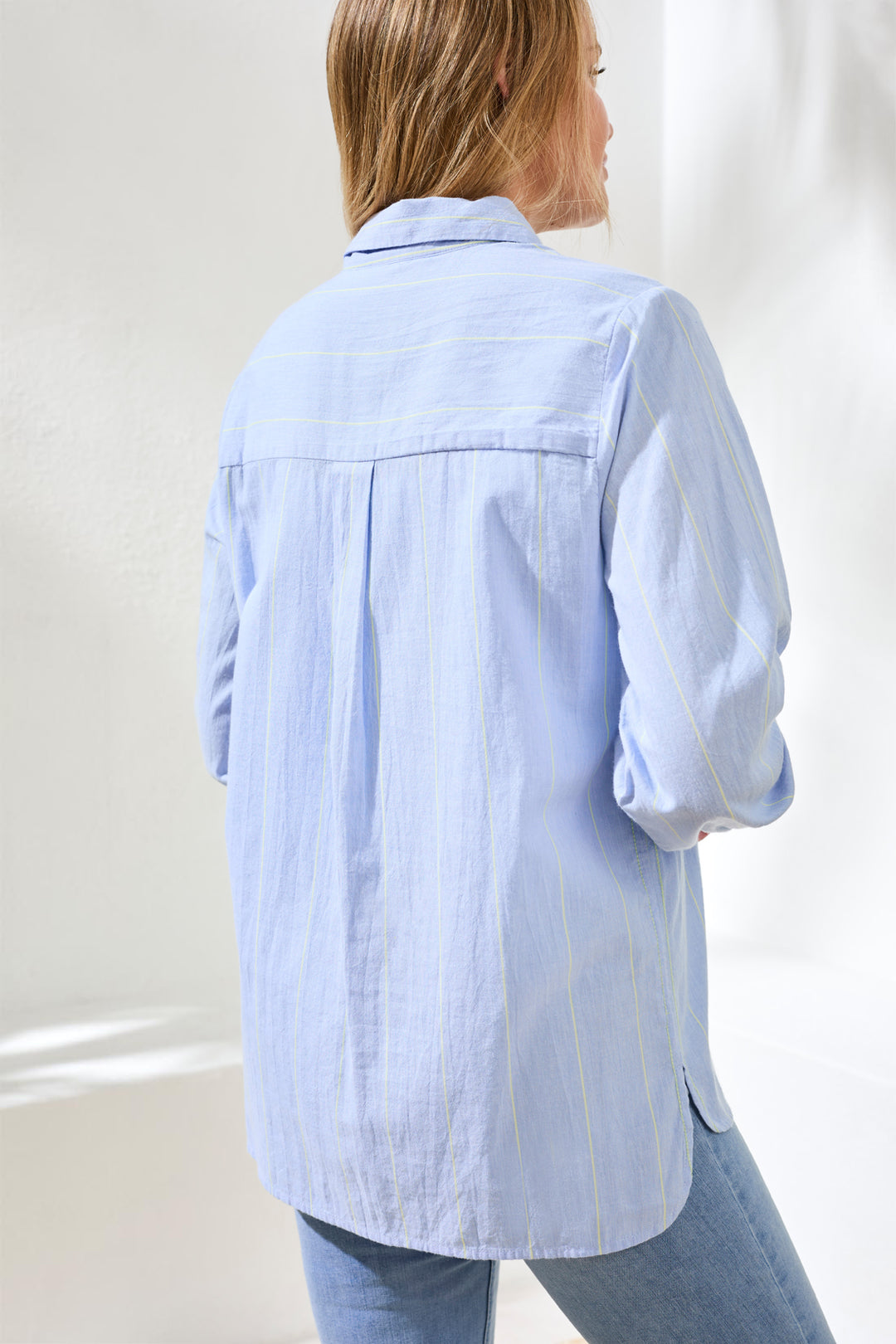 Tribal Long Sleeve Button Front Shirt Chambray