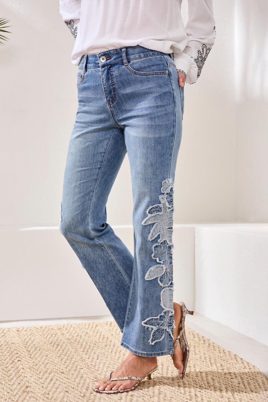 Tribal Sophia Curvy Flare w/ Denim Applique