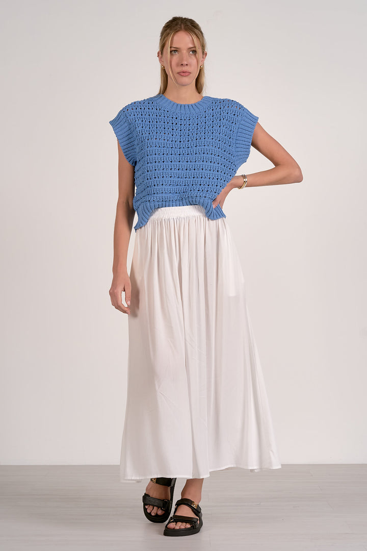 Open Knit Sweater - Blue