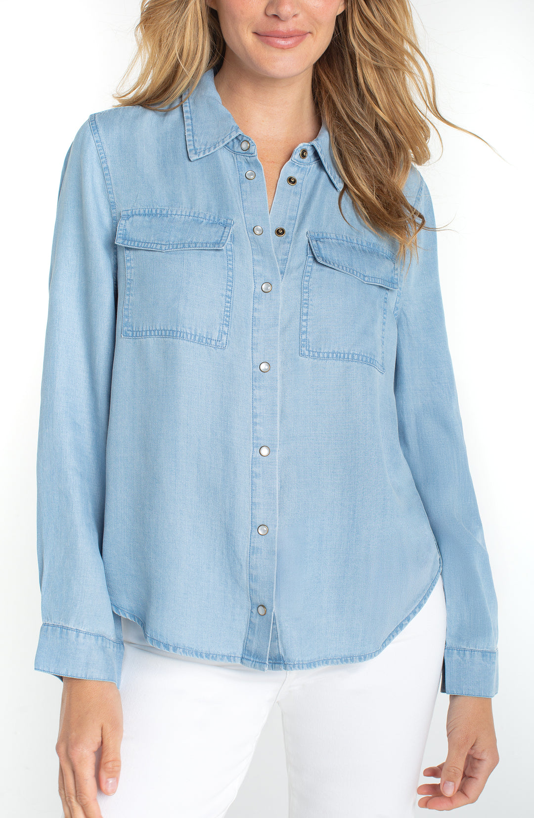 Liverpool Button Down Shirt With Pockets - Malibu Light