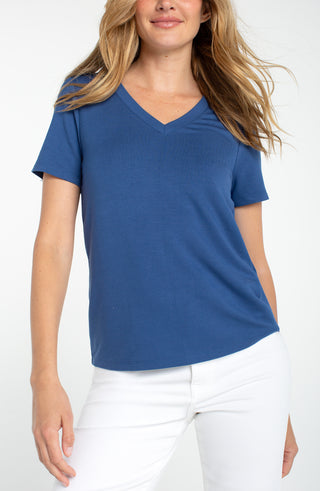 Liverpool Short Sleeve Crew Neck Classic Knit Tee - Liberty Blue