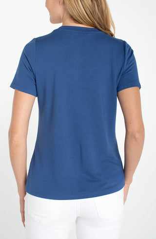 Liverpool Short Sleeve Crew Neck Classic Knit Tee - Liberty Blue