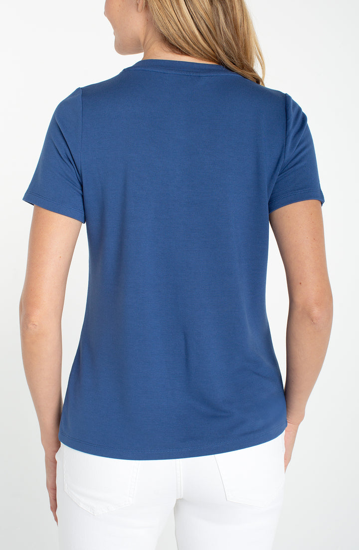Liverpool Short Sleeve Crew Neck Classic Knit Tee - Liberty Blue