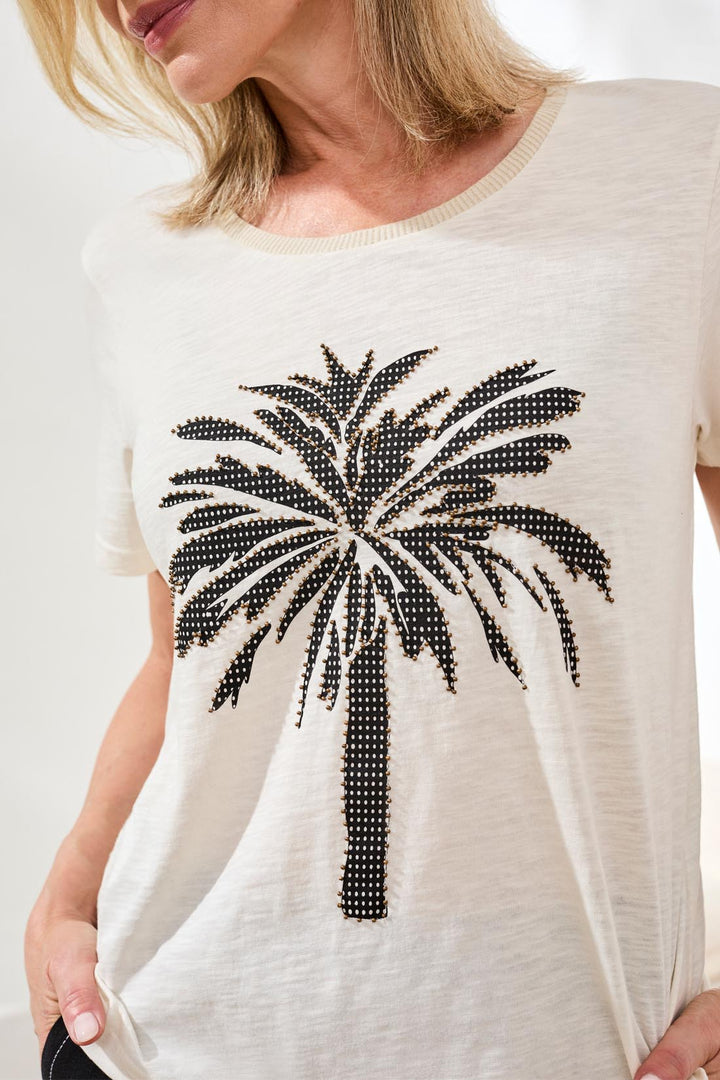 Tribal Short Sleeve Crew Neck Top With Graphic - Canvas
