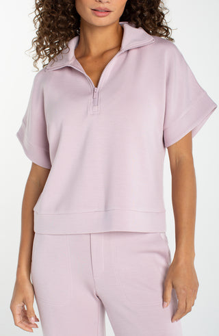 Liverpool Half Zip Popover Top Cloud 9 - Lilac