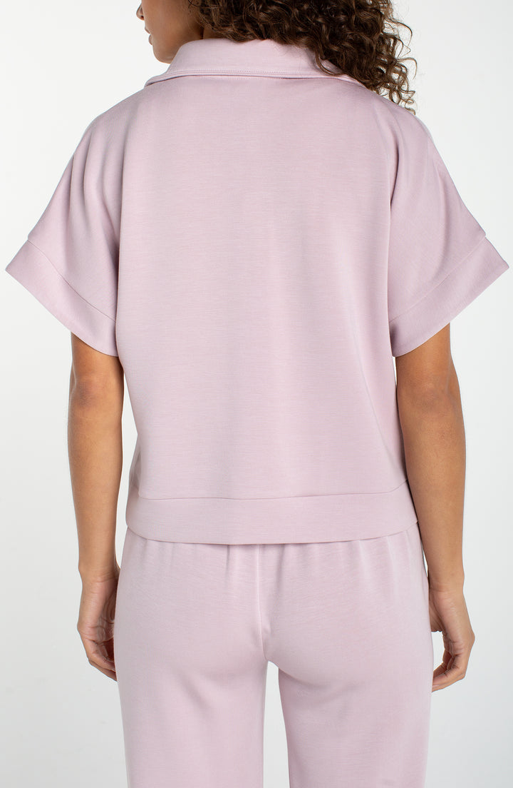Liverpool Half Zip Popover Top Cloud 9 - Lilac