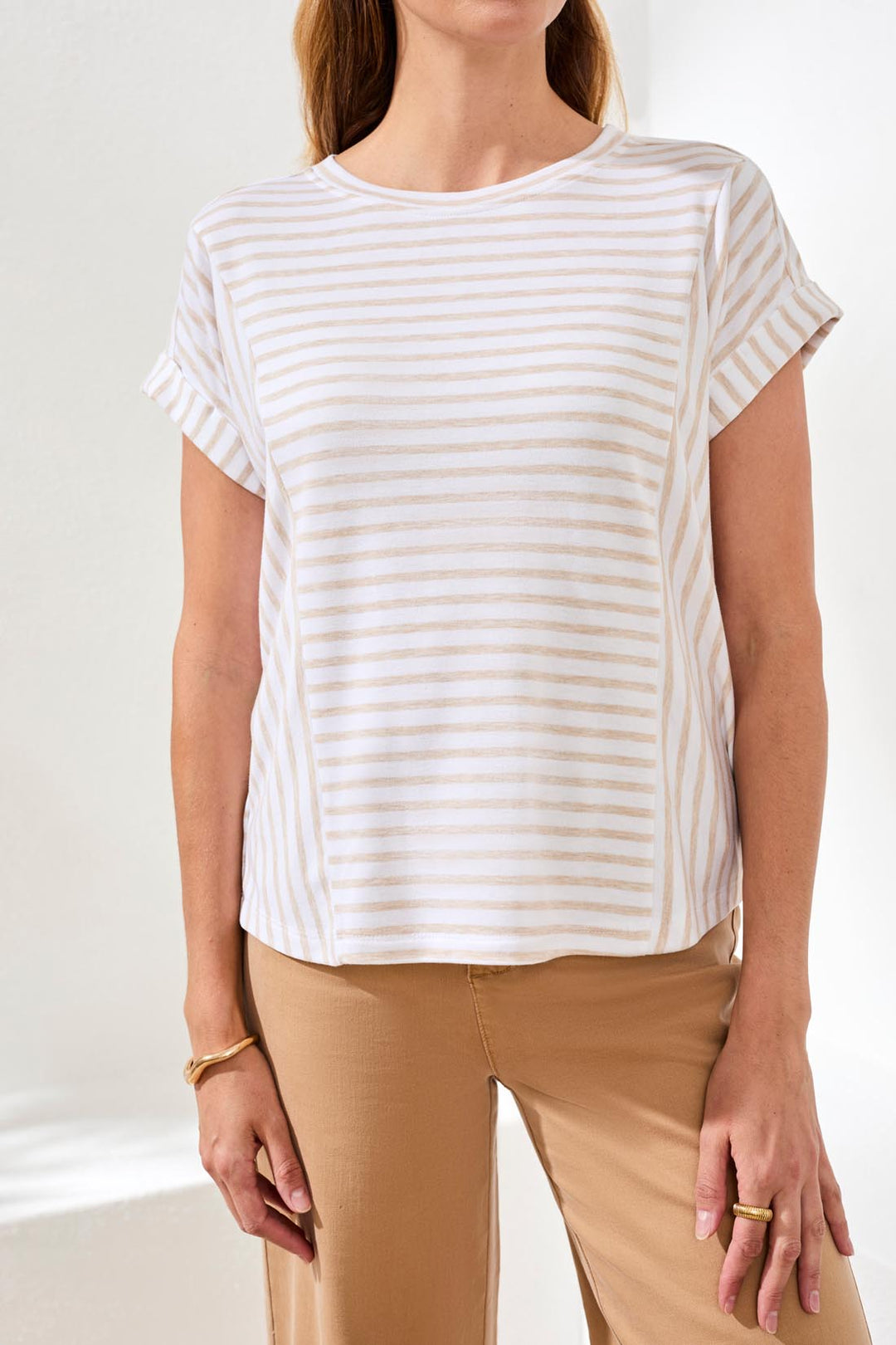 Tribal Cuffed Sleeve French Terry Top Beach