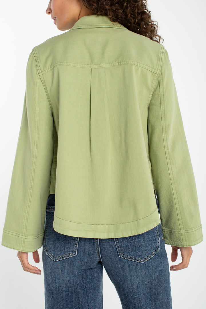 Liverpool High Low Denim Shacket - Lotus
