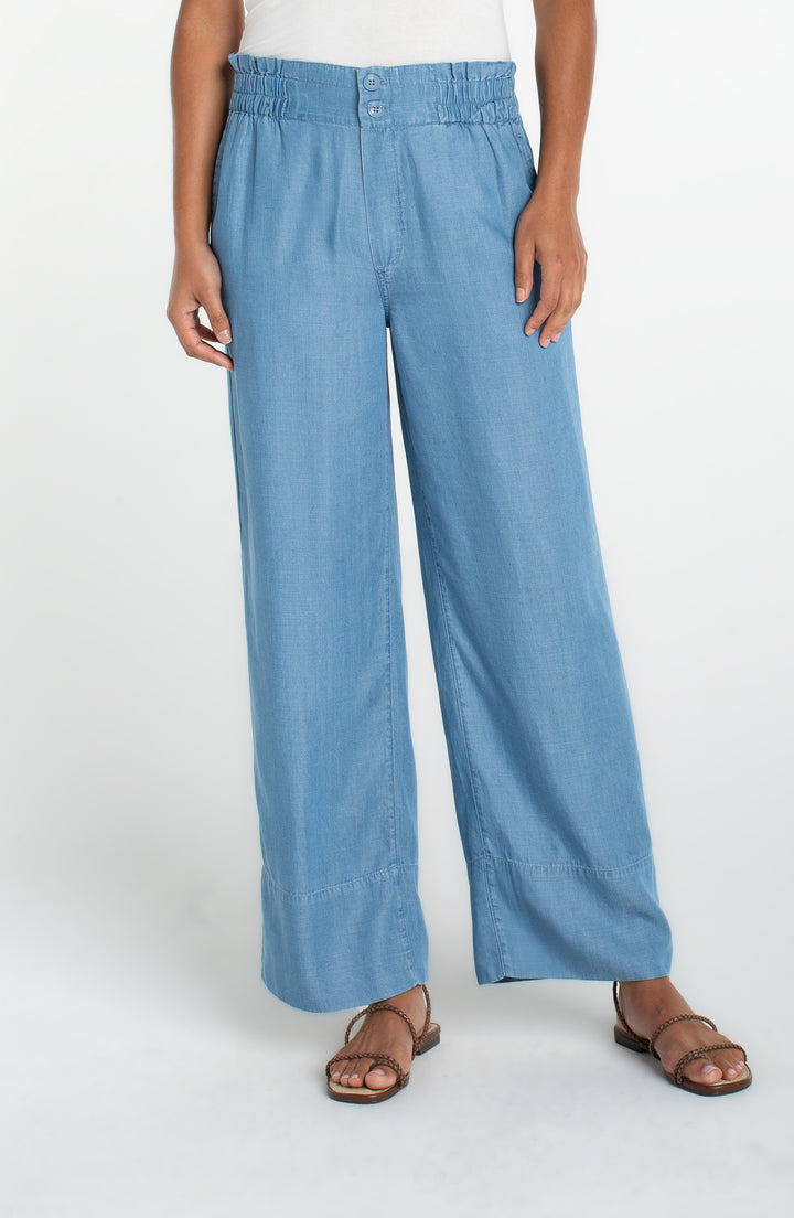 Liverpool Cinch Waist High Rise Pull On Pant 28" - Sunlit Blue