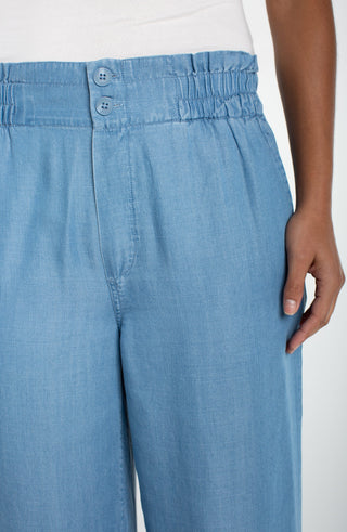 Liverpool Cinch Waist High Rise Pull On Pant 28" - Sunlit Blue