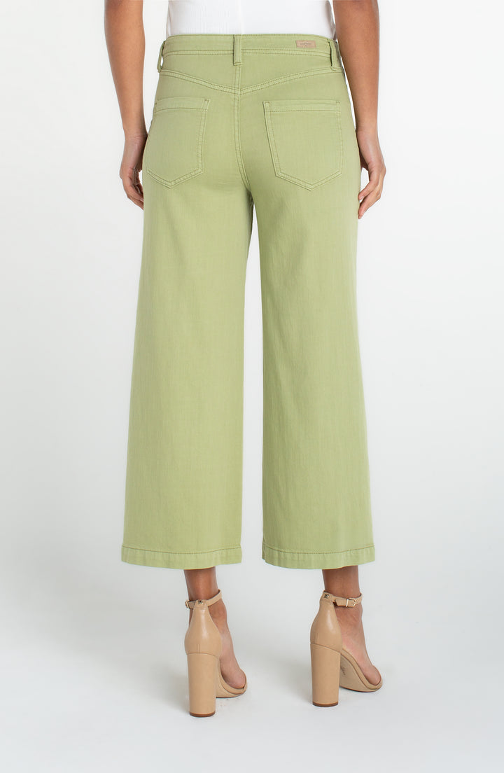 Liverpool Stride Wide Leg Cargo Crop - Lotus