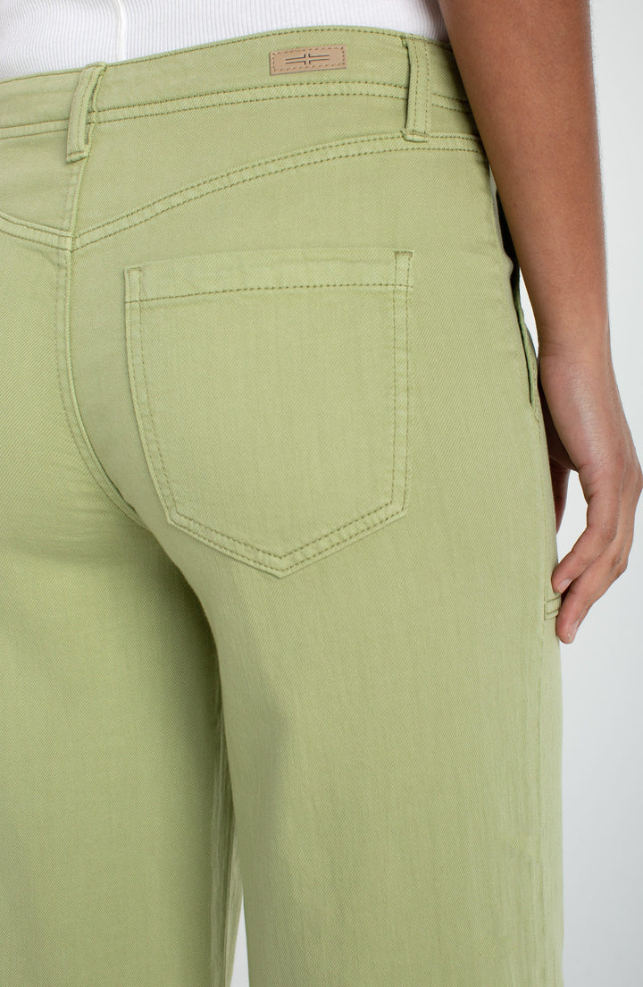 Liverpool Stride Wide Leg Cargo Crop - Lotus