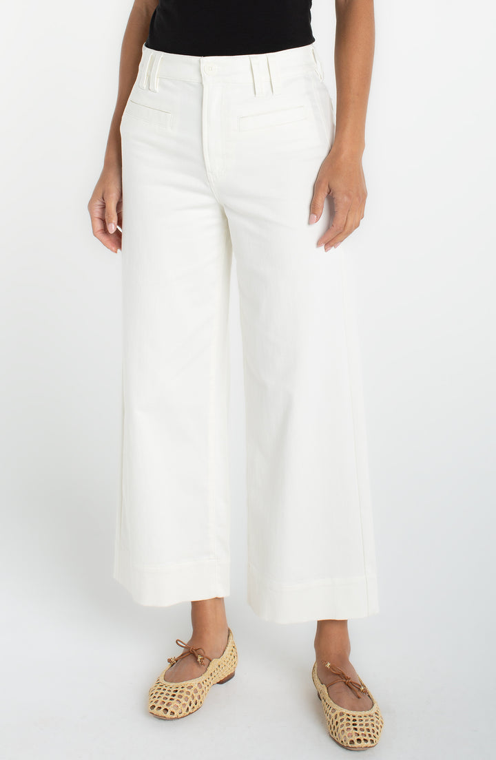 Liverpool High Rise Cropped Wide Leg - Whipped Cream