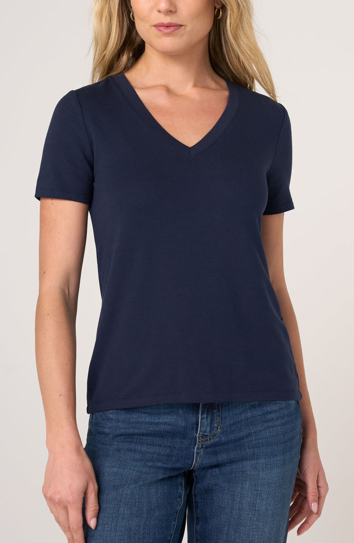 Liverpool Short Sleeve Crew Neck Classic Knit Tee - Club Navy
