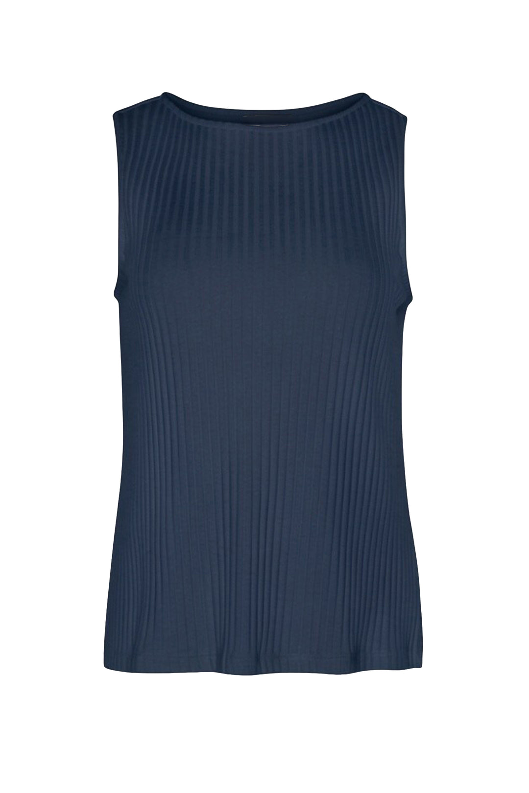 Liverpool Sleeveless Boat Neck Rib Knit Top Club Navy