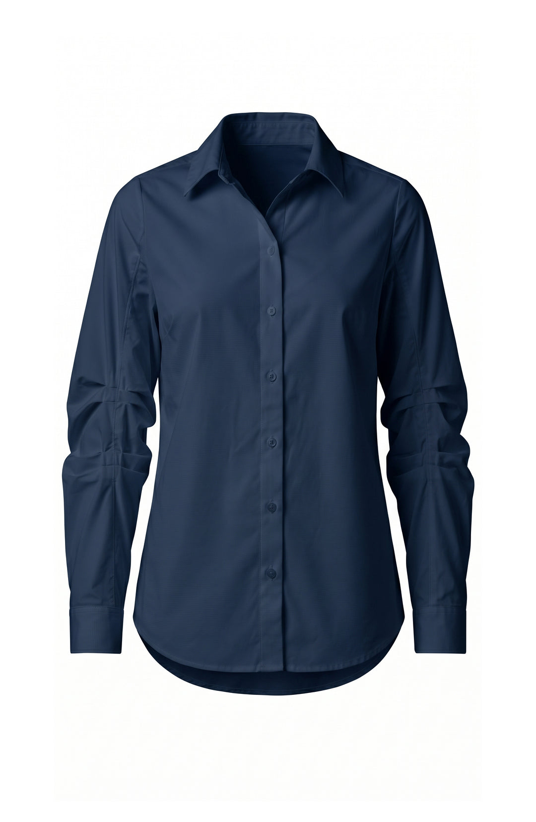Liverpool Long Pleated Sleave Button Front Knit Top Club Navy