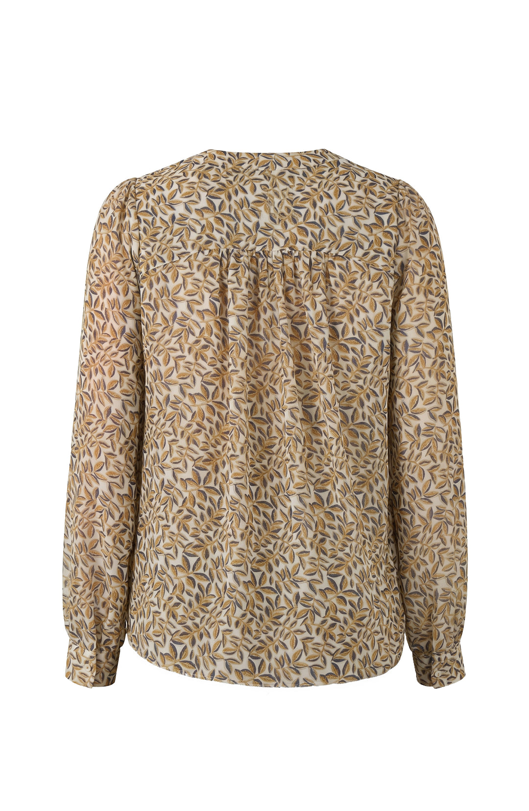 Liverpool Long Sleeve Lace Up Front Woven Blouse Gold Multi Blue