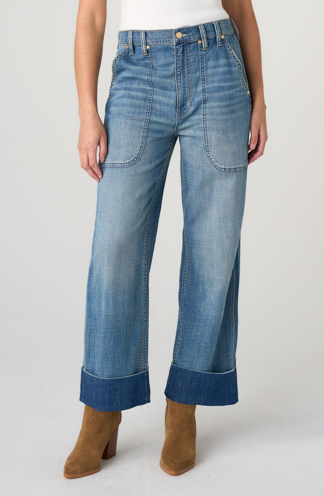 Liverpool Hi-Rise Relaxed Straight with Utility Pockets 27" Inseam