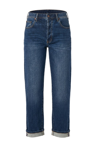 Liverpool Sloane Low Rise Girlfriend Cuffed 28 3/4" Inseam Comet Blue