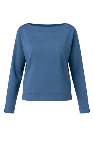 Liverpool Long Sleeve Boat Neck Top Cloud 9 Heathered Navy