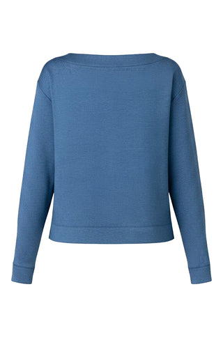 Liverpool Long Sleeve Boat Neck Top Cloud 9 Heathered Navy