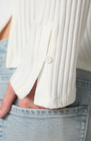 Liverpool Long Sleeve Scoop Neck Knit Top Snow