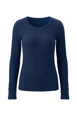 Liverpool Long Sleeve Scoop Neck Knit Top Club Navy