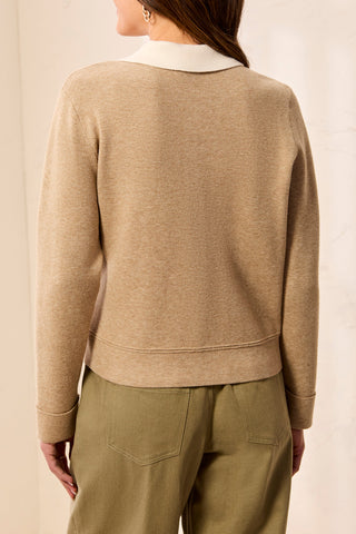 Tribal Double knit Long Sleeve Button-Front Collared Cardigan Fossil