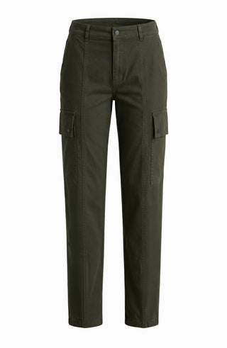 Liverpool Midrise Cargo Straight 32" Inseam Hunter Green