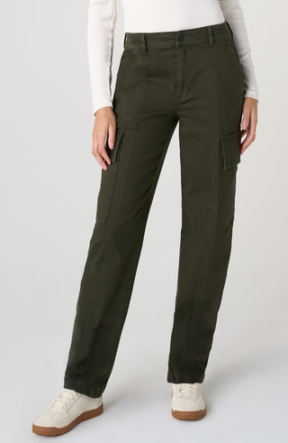 Liverpool Midrise Cargo Straight 32" Inseam Hunter Green