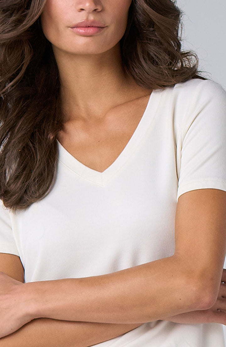 Liverpool Short Sleeve Crew Neck Classic Knit Tee - White