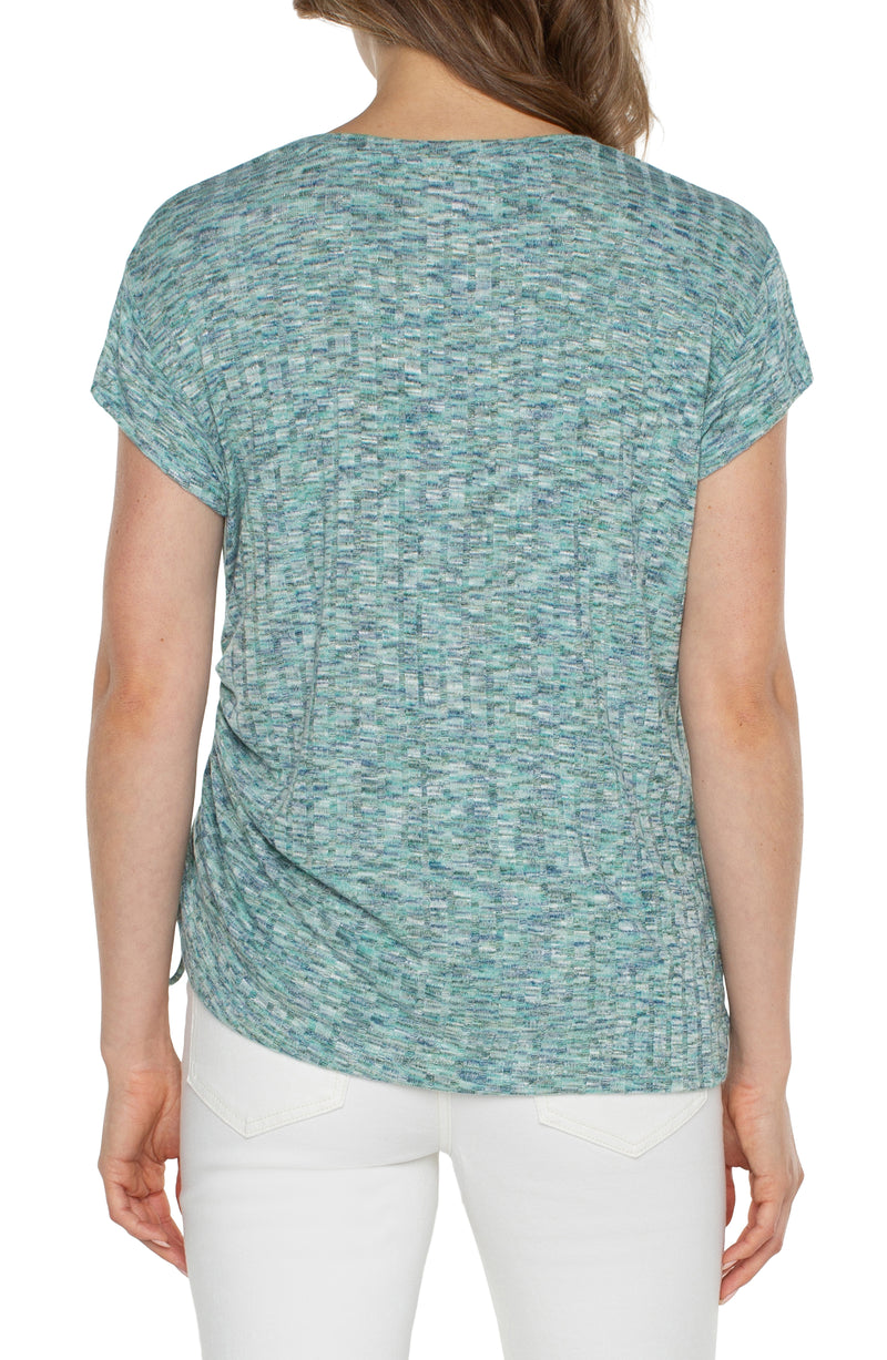 Liverpool Short Sleeve Scoop Neck With Side Tie Detail