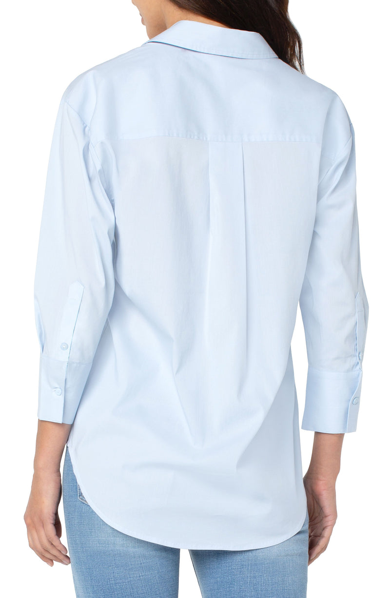 Liverpool Classic Oversized Button Down Shirt - Blue