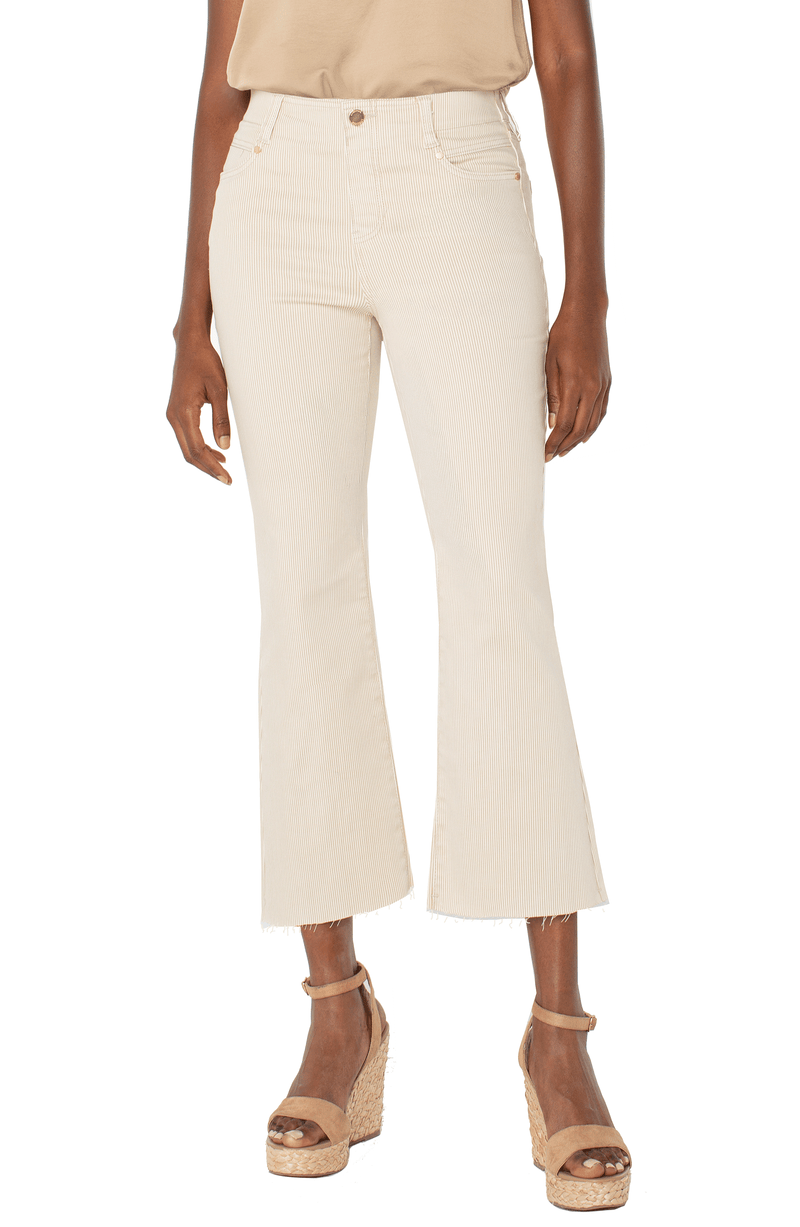 Liverpool The Gia Glider® Crop Flare With Back Pleat - Cappuccino Stripe