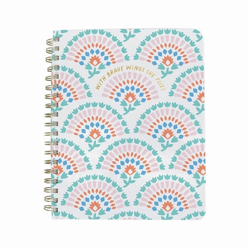 Mary Square Journal Spiral With Brave Wings