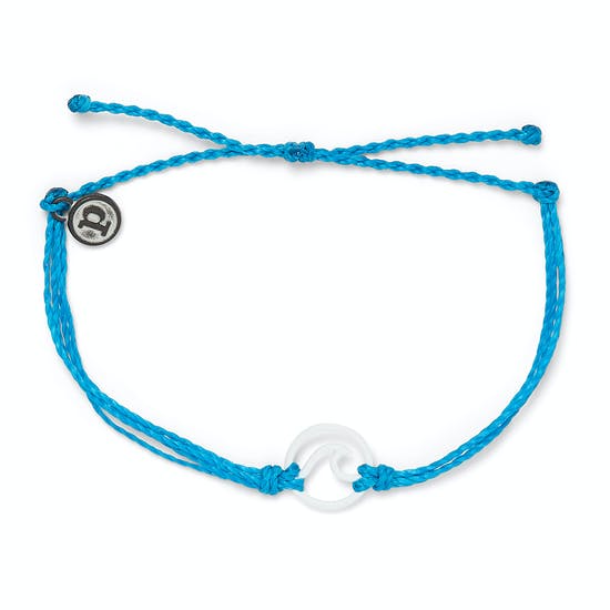 Pura Vida Enamel Wave White Bracelet - Neon Blue